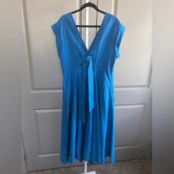 ME+EM Blue Tailored Midi Dress Size 12 Classic Old Money Elegance quiet luxury - Picture 9 of 16